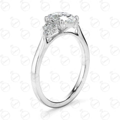 Anello Moissanite TCW taglio ovale 7 pietre da donna 2.20