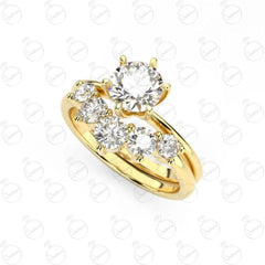 Anello da sposa con moissanite taglio rotondo da 1,00 TCW per donna