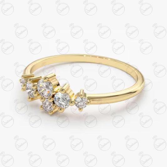 Anello Moissanite unico taglio rotondo da 0,50 TCW per donna