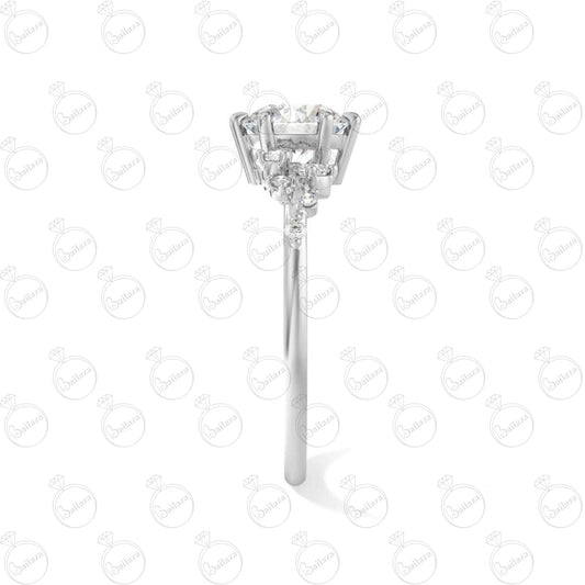 Anello Moissanite unico taglio rotondo TCW da donna 1,25