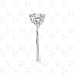 Anello Moissanite unico taglio rotondo TCW da donna 1,25