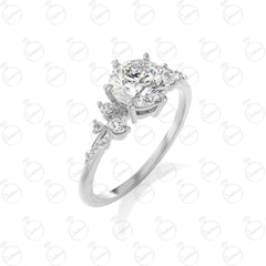 Anello Moissanite unico taglio rotondo TCW da donna 1,25