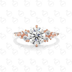 Anello Moissanite unico taglio rotondo TCW da donna 1,25