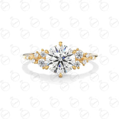 Anello Moissanite unico taglio rotondo TCW da donna 1,25