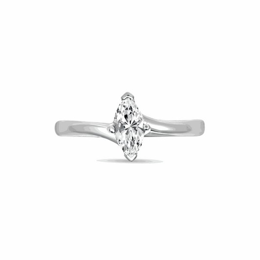 Anello solitario Moissanite taglio marquise da 0,50 TCW per donna