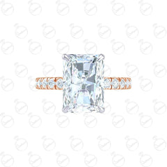 Anello Moissanite con alone nascosto taglio radiante da 1,60 TCW per donna