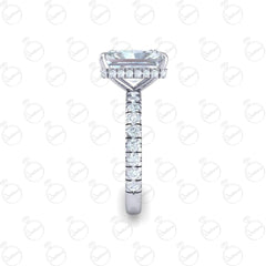 Anello Moissanite con alone nascosto taglio radiante da 1,60 TCW per donna