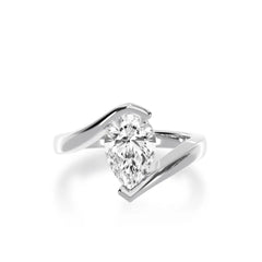 Anello solitario Moissanite taglio a pera TCW da donna 1,30