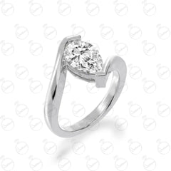 Anello solitario Moissanite taglio a pera TCW da donna 1,30