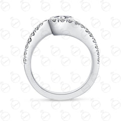 Anello Moissanite unico taglio rotondo TCW da donna 1,25