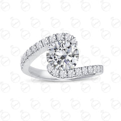 Anello Moissanite unico taglio rotondo TCW da donna 1,25