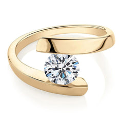 Anello solitario Moissanite taglio rotondo TCW 1.25 per donna