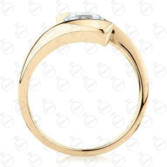 Anello solitario Moissanite taglio rotondo TCW 1.25 per donna