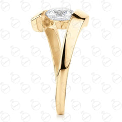 Anello solitario Moissanite taglio rotondo TCW 1.25 per donna