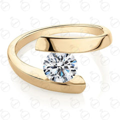 Anello solitario Moissanite taglio rotondo TCW 1.25 per donna