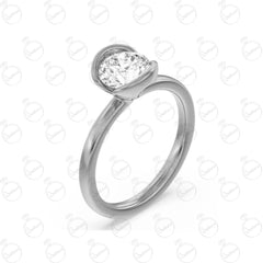 Anello da donna con solitario in moissanite taglio rotondo TCW da 1,50