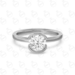 Anello da donna con solitario in moissanite taglio rotondo TCW da 1,50