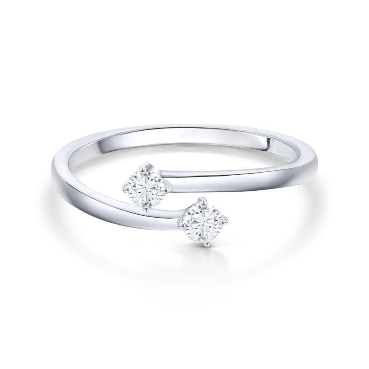 1.00 TCW Round Cut Toi Et Moi Moissanite Ring for Women