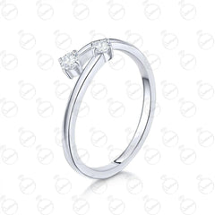 1.00 TCW Round Cut Toi Et Moi Moissanite Ring for Women