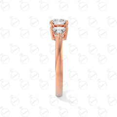 Anello da donna con moissanite a 3 pietre taglio rotondo TCW da 1,30