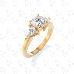 1.30 TCW Round Cut 3 Stone Moissanite Ring for Women