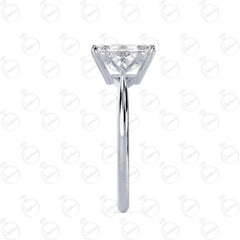 Anello Moissanite 3 Pietre Taglio Smeraldo TCW da Donna