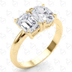 2.20 TCW Oval Cut Toi Et Moi Moissanite Ring for Women