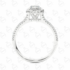 Anello da donna con moissanite a gambo diviso e taglio brillante rotondo