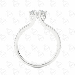 Round Brilliant Cut Split Shank Moissanite Ring for Women