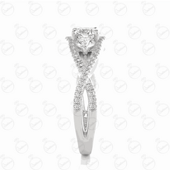 Anello Moissanite con taglio brillante rotondo intrecciato per donna