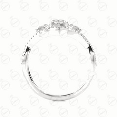 Anello Moissanite con taglio brillante rotondo intrecciato per donna