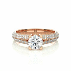 Round Brilliant Cut Split Shank Moissanite Ring for Women