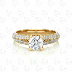 Round Brilliant Cut Split Shank Moissanite Ring for Women