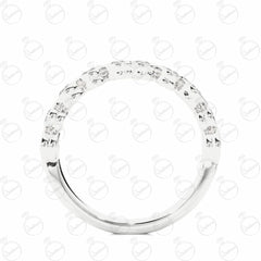 Anello Moissanite Half Eternity taglio brillante rotondo per donna