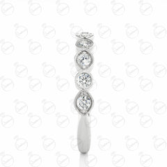 Anello Moissanite Half Eternity taglio brillante rotondo per donna