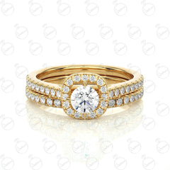 Round Brilliant Cut Bridal Set Moissanite Ring for Women