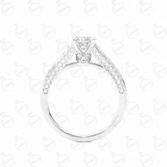 Princess Cut Solitaire With Accents Moissanite Ring for Women