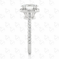 Anello Moissanite Halo taglio ovale per donna