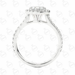 Heart Cut Halo Moissanite Ring for Women