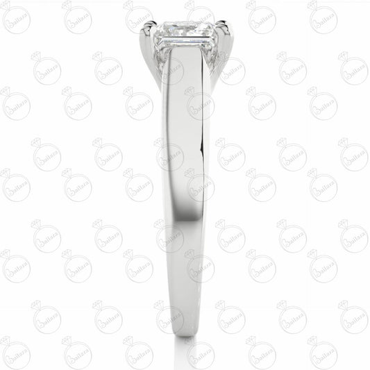 Anello solitario Moissanite taglio principessa per donna