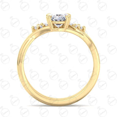 Anello da sposa con moissanite ovale TCW da 1,20 mm per donna