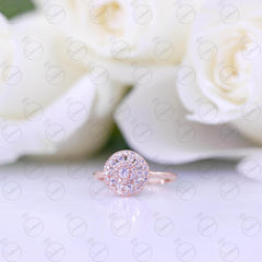 Anello Moissanite unico taglio rotondo da 0,50 TCW per donna