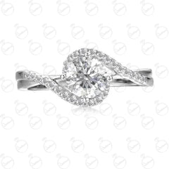 1.50 TCW Round Cut Twisted Moissanite Ring for Women