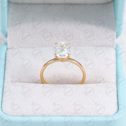 Anello solitario Moissanite taglio ovale per donna