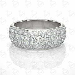 Anello Moissanite Half Eternity taglio brillante rotondo per donna