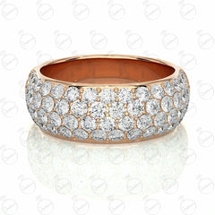 Anello Moissanite Half Eternity taglio brillante rotondo per donna