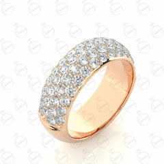 Anello Moissanite Half Eternity taglio brillante rotondo per donna