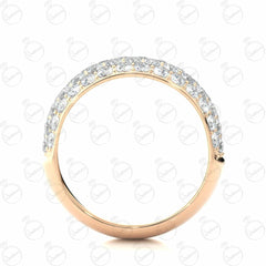 Anello Moissanite Half Eternity taglio brillante rotondo per donna