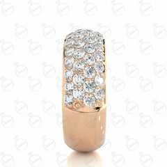 Anello Moissanite Half Eternity taglio brillante rotondo per donna