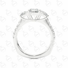 Round Brilliant Cut Art Deco Moissanite Ring for Women